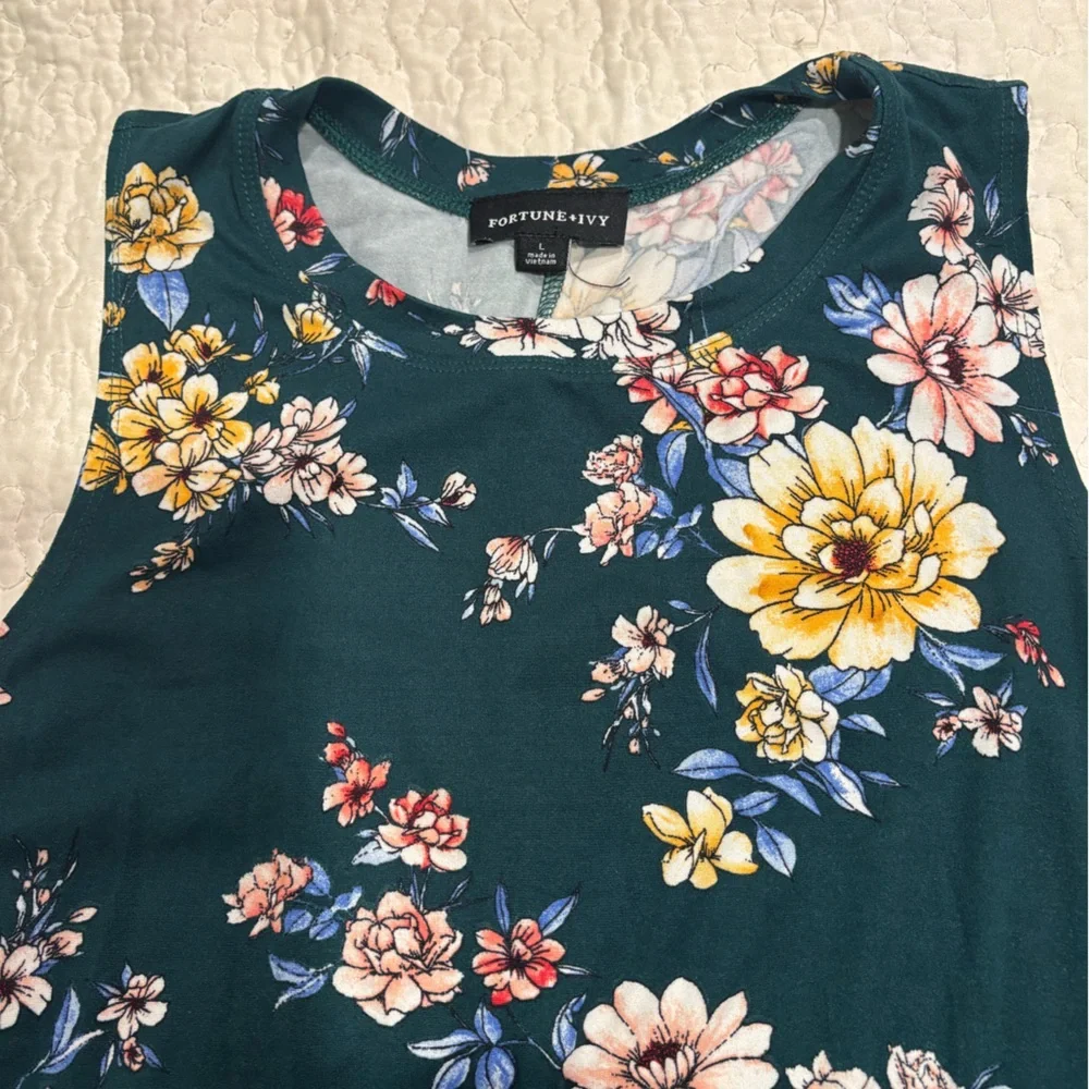 Floral Knit Tank Dress - Picture 7 of 8